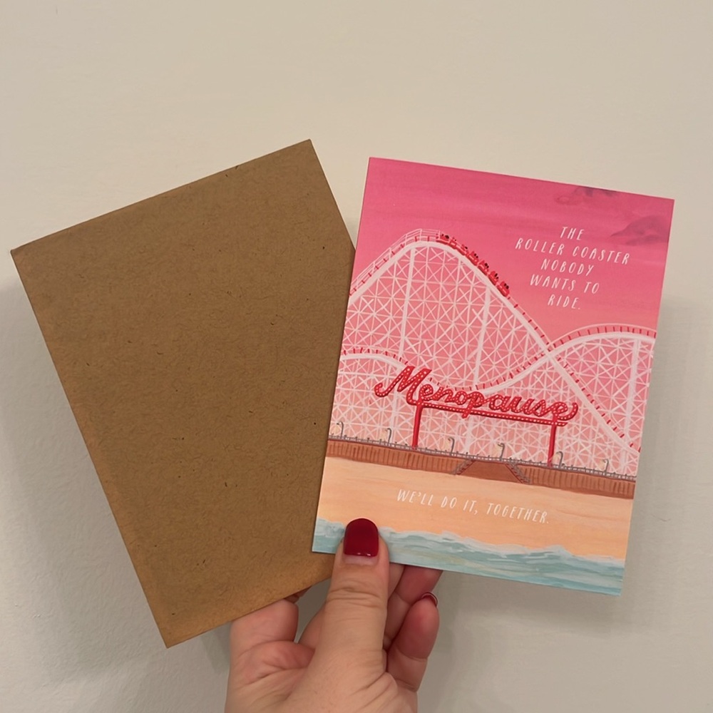Pink Roller Coaster Greeting Card